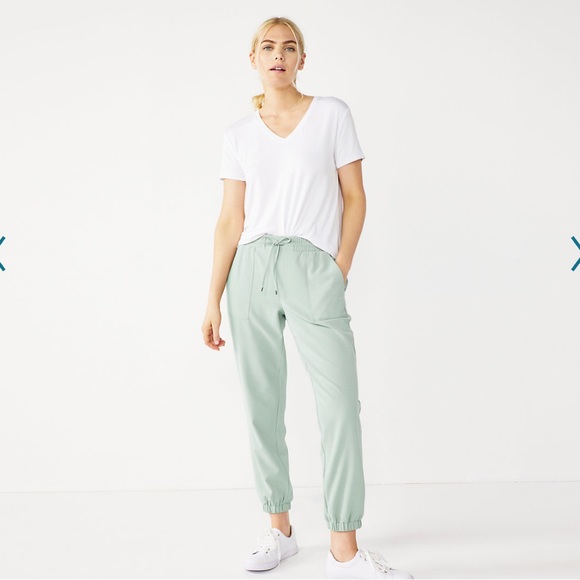 Nine West Women’s Elastic-Cuff Relaxed Jogger Pant Mint XL Mid Rise Loose Fit - Picture 5 of 10